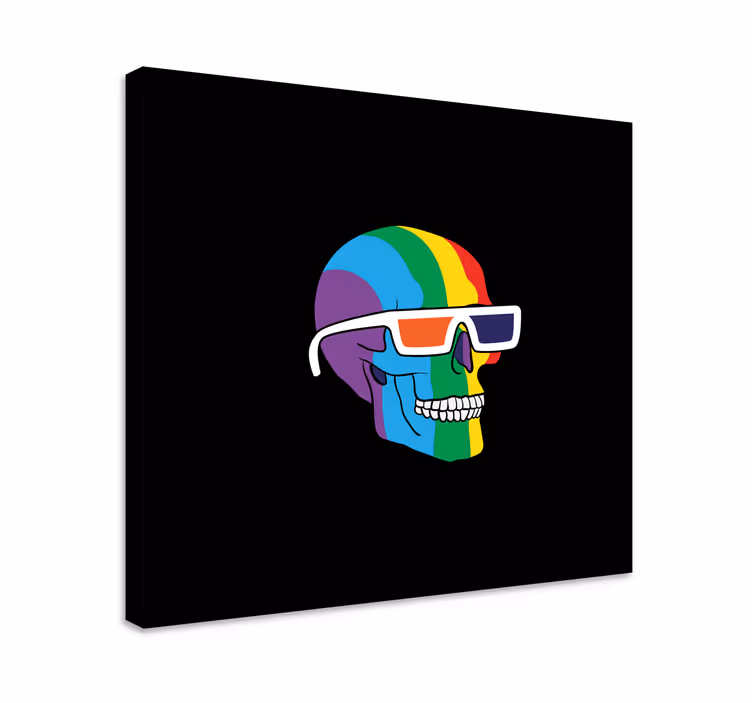 Tablou fructe ochelari craniu curcubeu - TenStickers