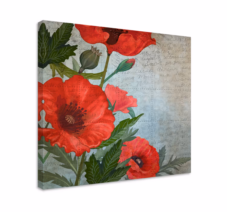 Tablou flori şi plante maci roșii luxurianti - TenStickers