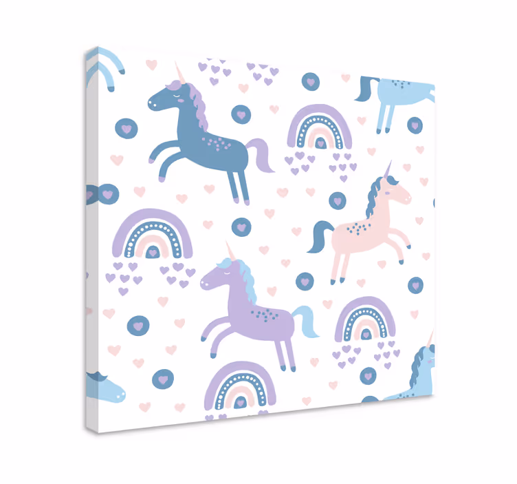 Tablou căprioare cu modele jucăușe de unicorni - TenStickers