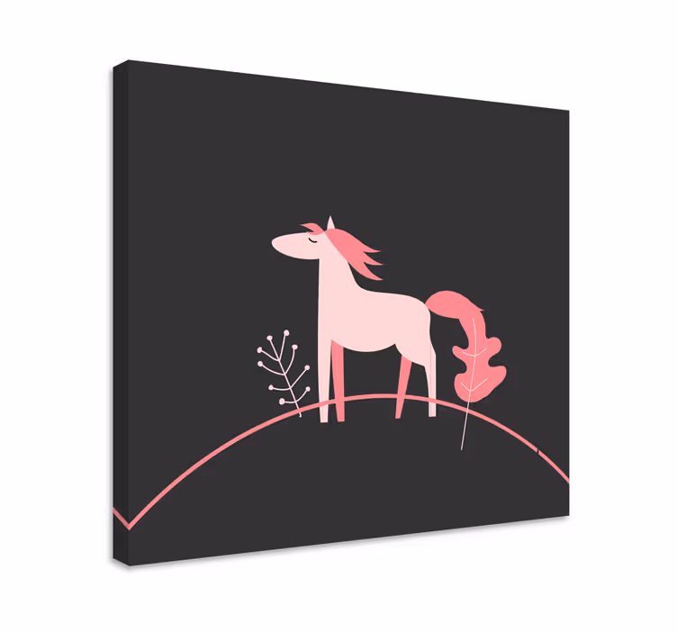 Tablou cai cal roz elegant - TenStickers