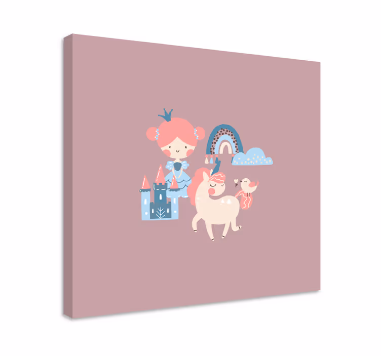 Tablou bei fantezie prințesă unicorn - TenStickers