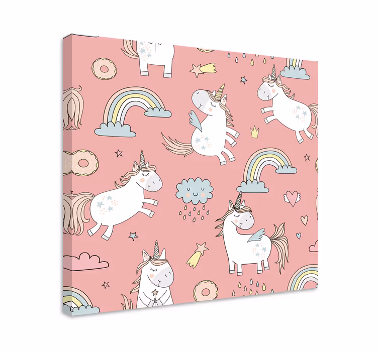 Tablou unicorni model de unicorn jucăuș - TenStickers