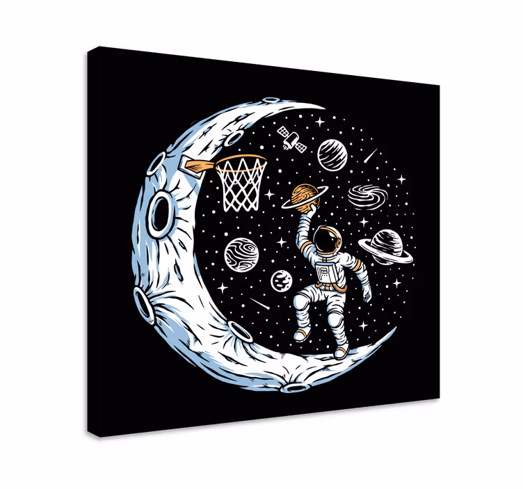 Astronaut jucând baschet imprimeuri de perete - TenStickers