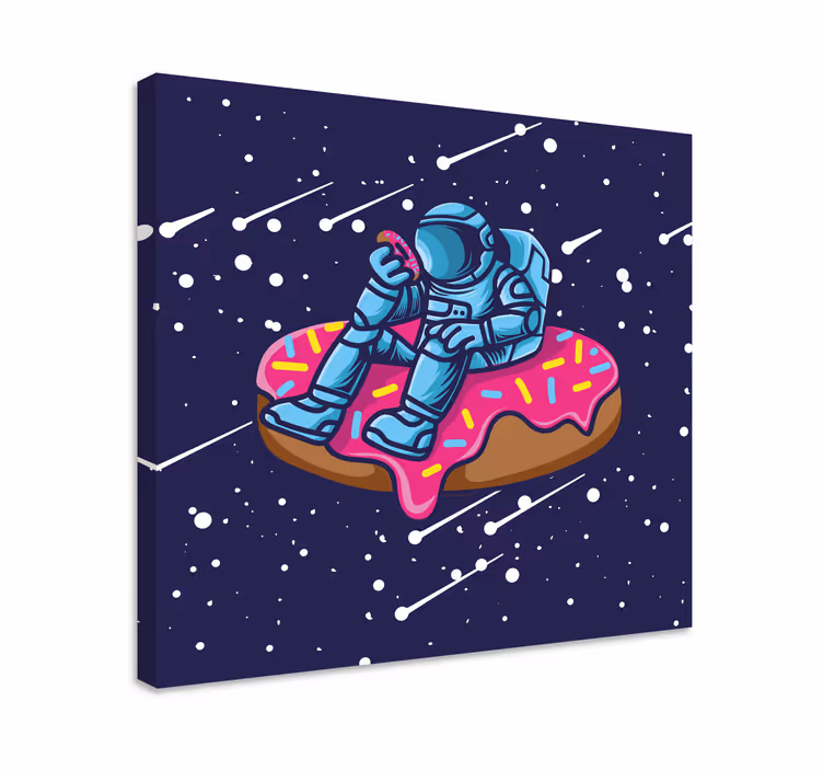 Tablou jocuri video spaceman pe gogoașă - TenStickers