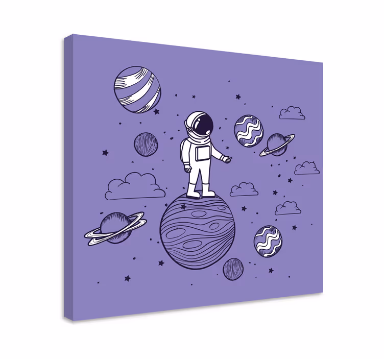 Tablou jocuri video astronaut explorând spațiul - TenStickers
