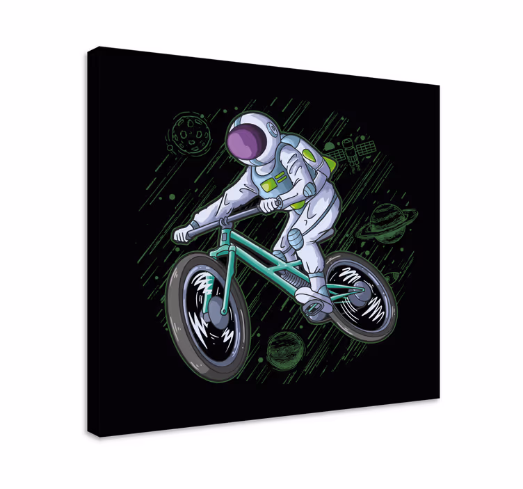 Tablou jocuri video astronaut pe bicicletă - TenStickers