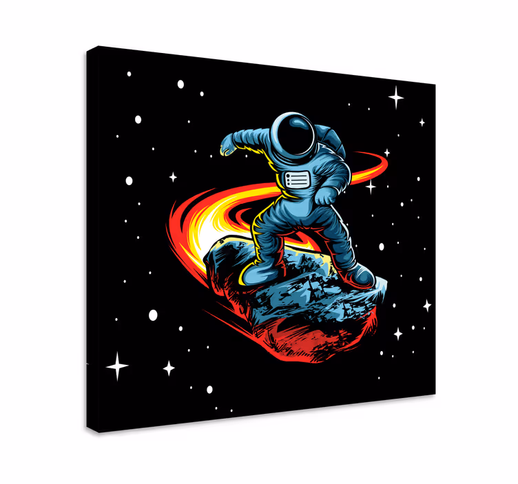 Tablou jocuri video astronaut pe un asteroid - TenStickers