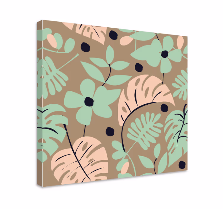Tablou flori şi plante frunze tropicale - TenStickers