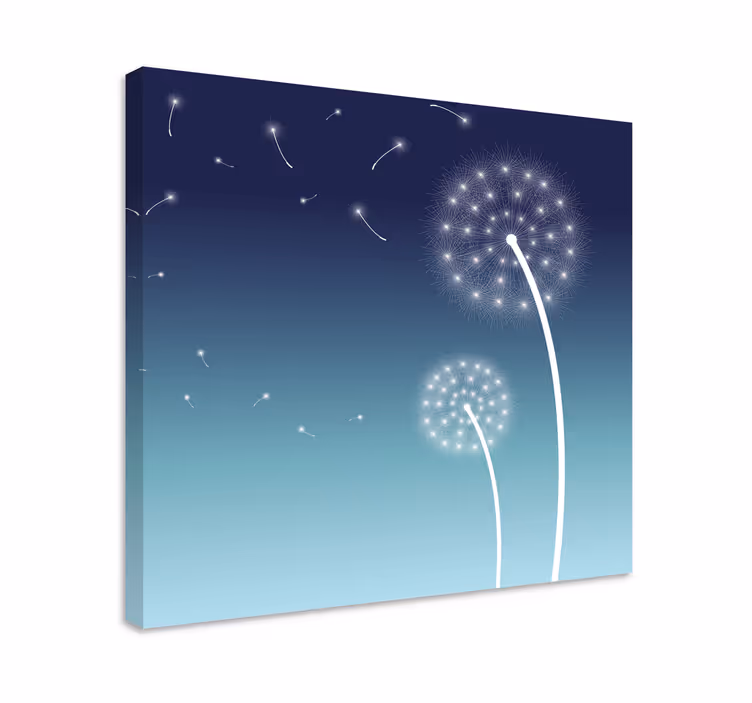 Tablou flori şi plante pufurile de păpădie plutind - TenStickers