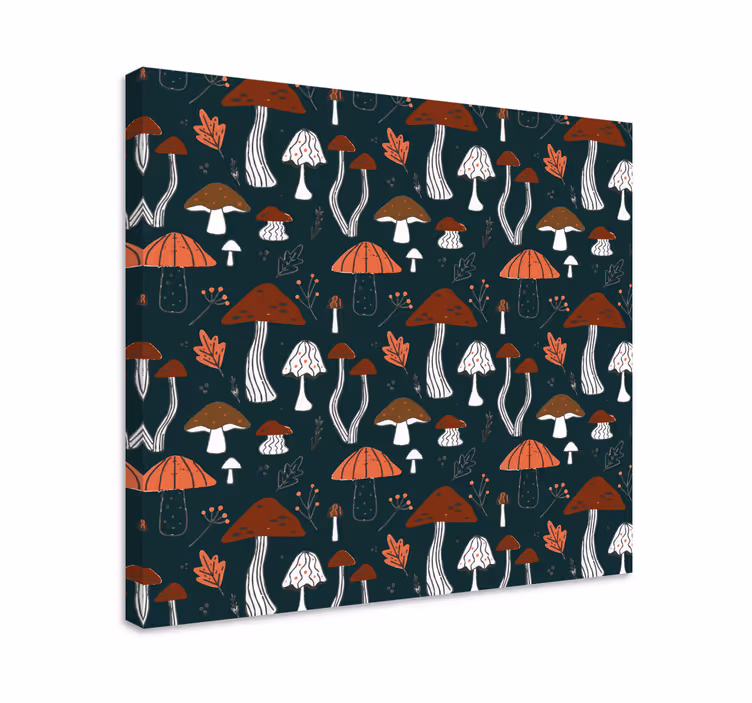 Tablou flori şi plante cu design model ciuperci - TenStickers