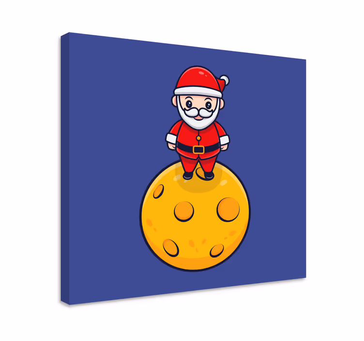 Tablou infantil moș crăciun pe lună - TenStickers