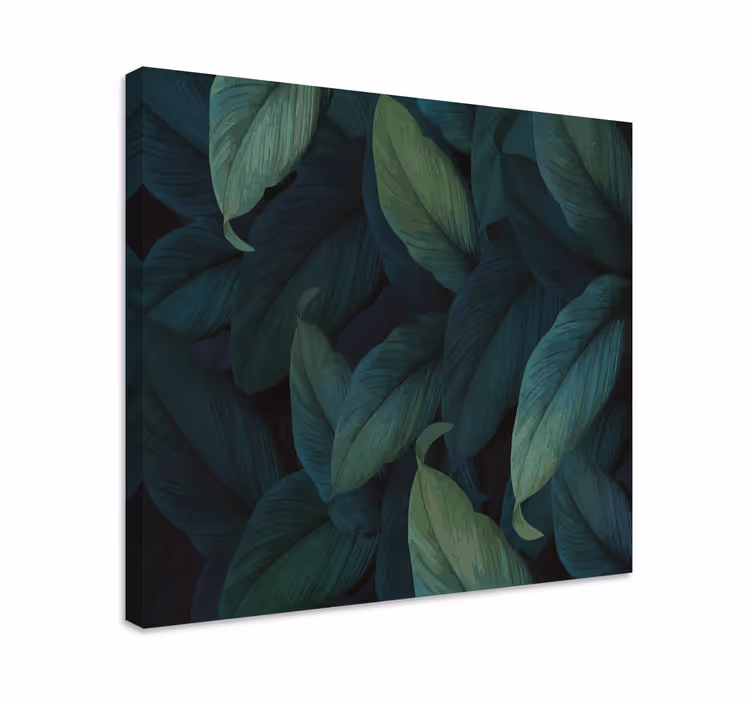 Tablou flori şi plante frunze verzi luxuriantă - TenStickers