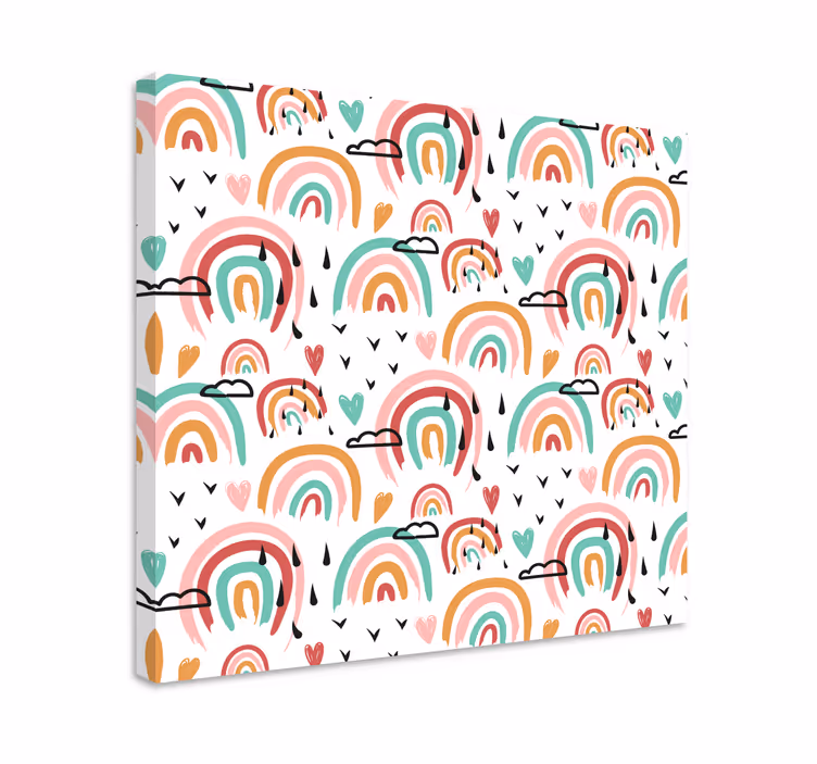 Tablou infantil model vesel cu curcubeie - TenStickers