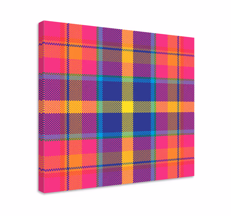 Tablou geometric cu model colorat în carouri - TenStickers