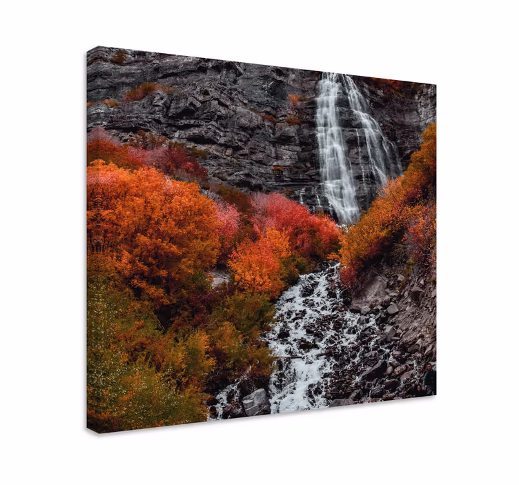 Tablou peisaje peisaj cu cascade în toamnă - TenStickers