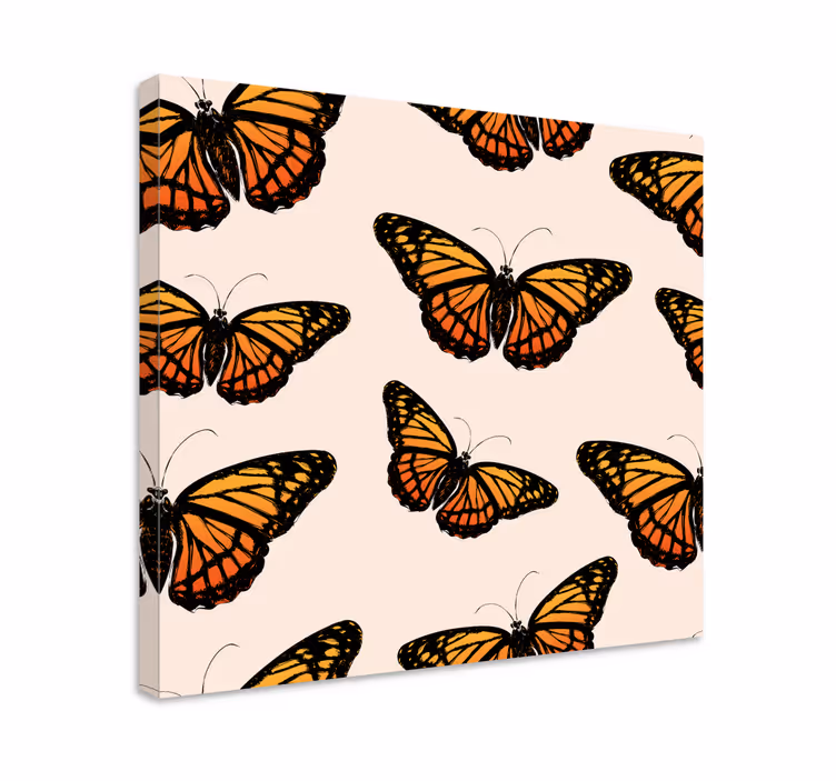 Tablou fluturi fluturi monarhi colorați - TenStickers