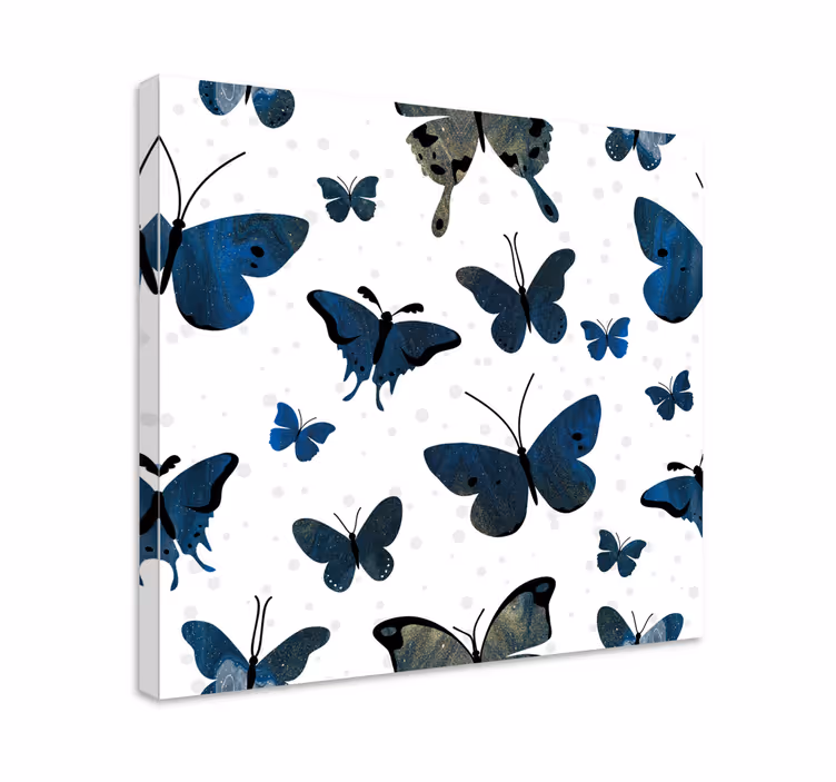 Pânză fluture aripă fluture albastru sclipici - TenStickers