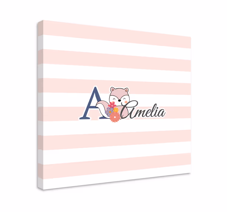 Tablou bei personalizat cu vulpe drăguță - TenStickers