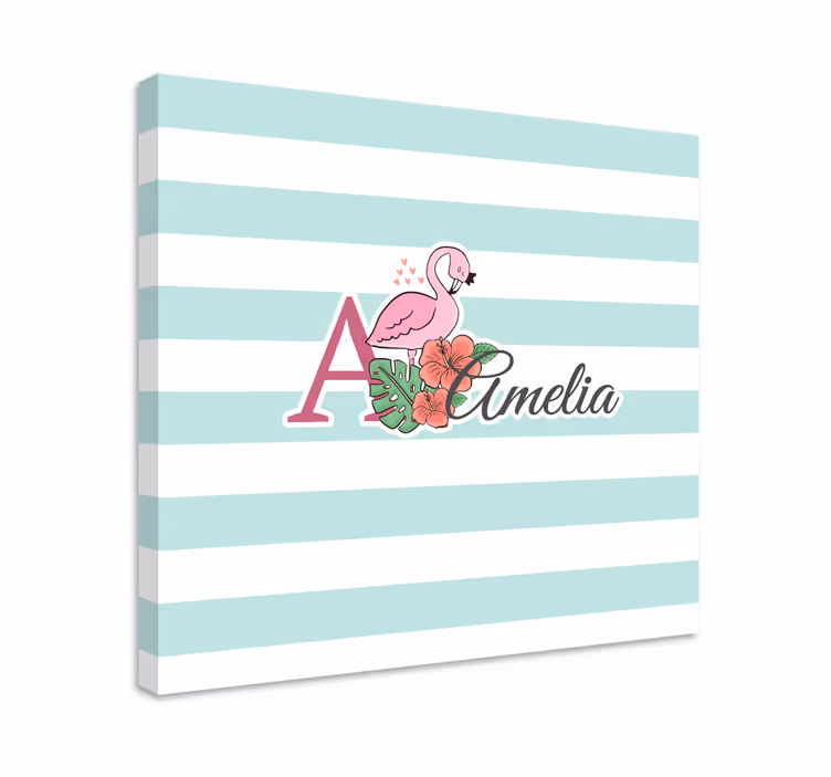 Tablou bei detaliu flamingo personalizat - TenStickers