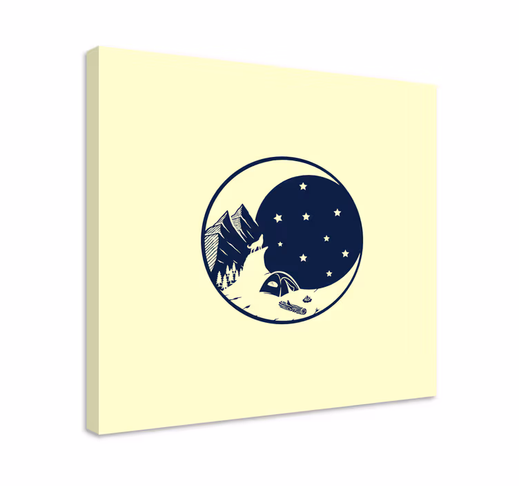 Tablou peisaje camping sub stele - TenStickers