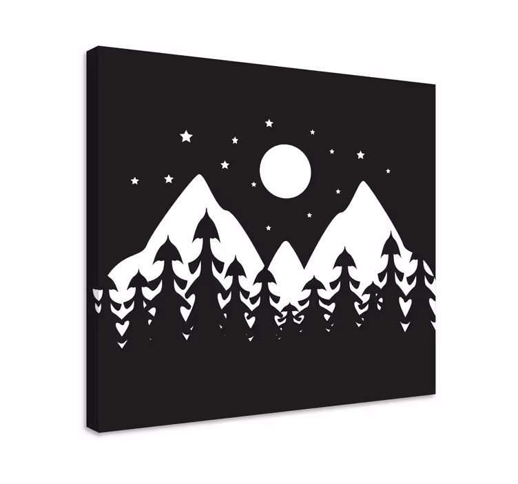 Tablou peisaje scenă pădure montană - TenStickers