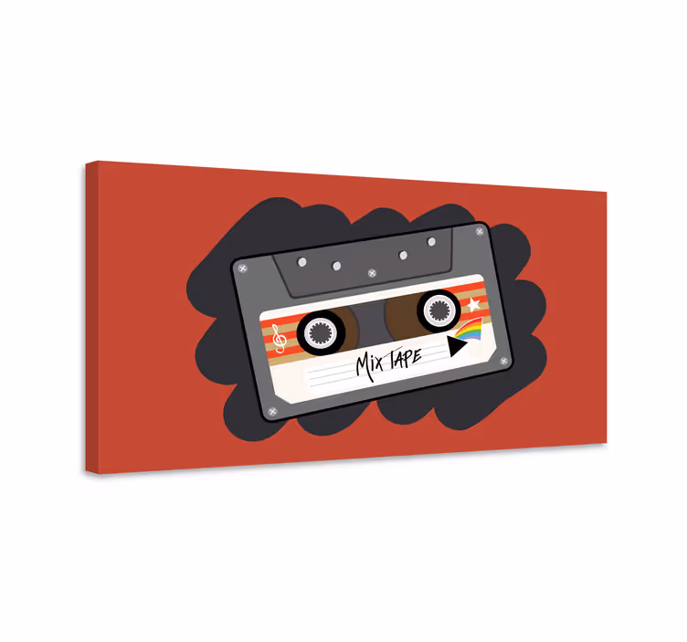 Tablou muzică design retro mixtape - TenStickers