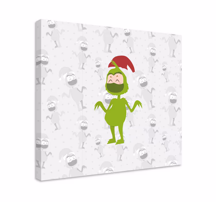 Tablou persoane personaj verde fericit - TenStickers