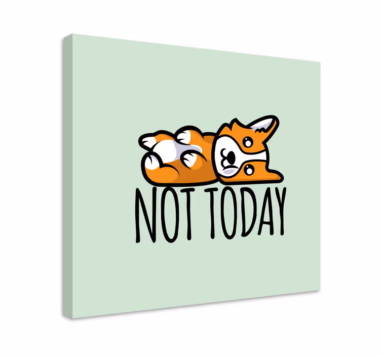 Tablou câini corgi întins pe spate - TenStickers