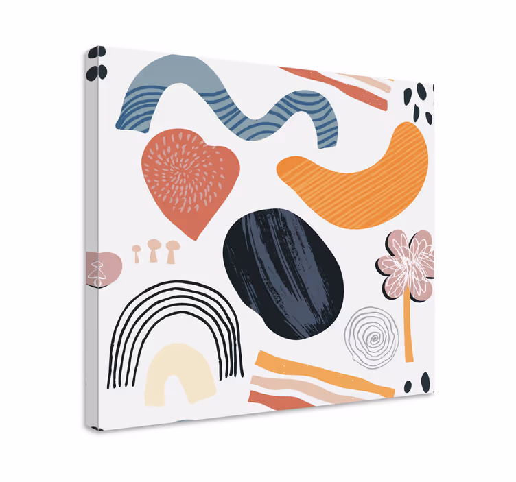 Tablou abstract forme naturale vibrante - TenStickers