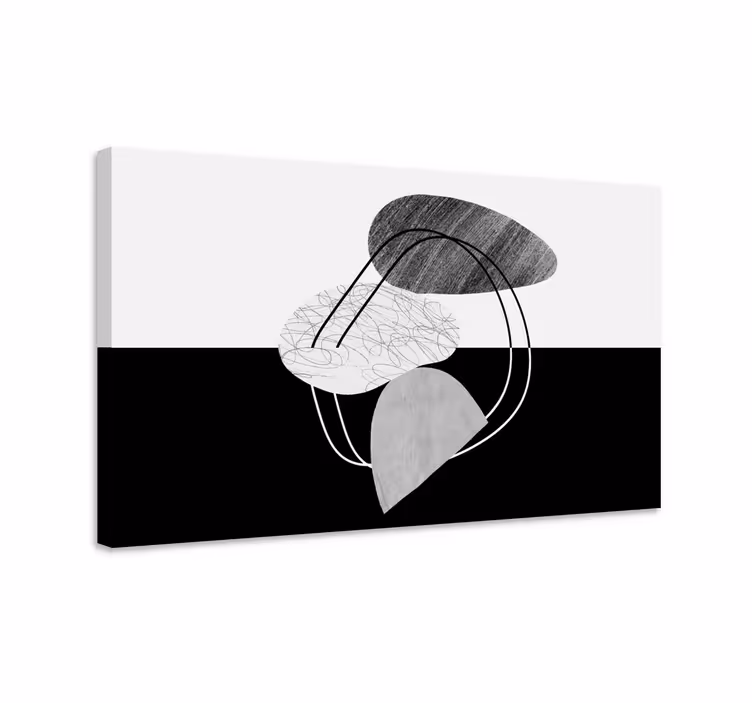Tablou abstract fuziune de forme geometrice - TenStickers