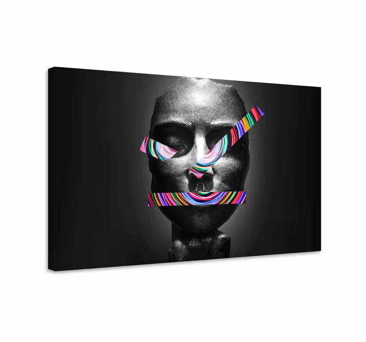 Tablou artă sculptură abstractă a feței - TenStickers
