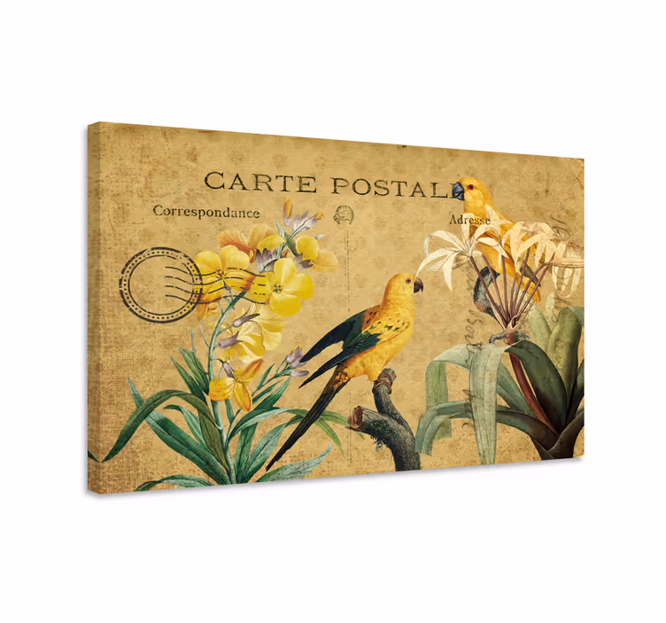 Tablou elegant cartolină vintage cu păsări - TenStickers
