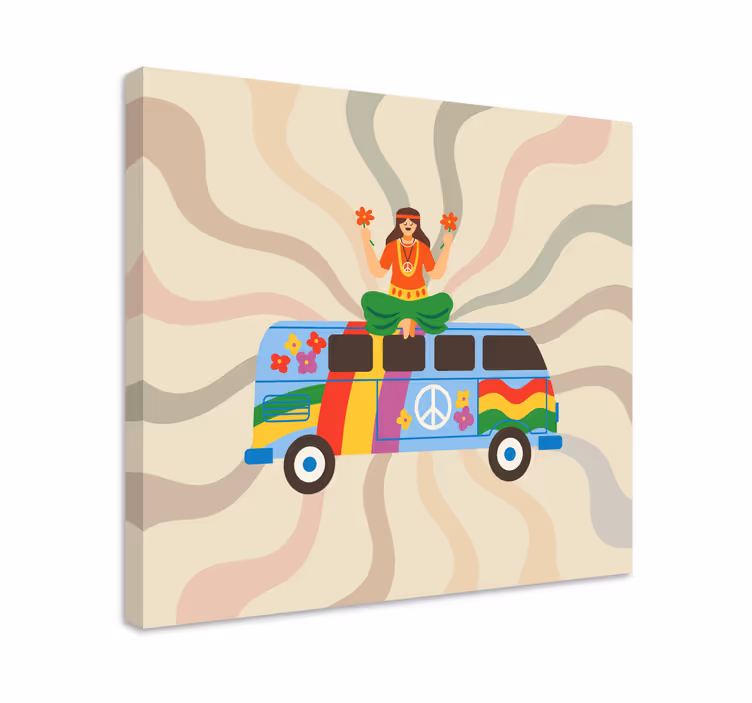 Tablou supereroi microbuzul cu flori - TenStickers