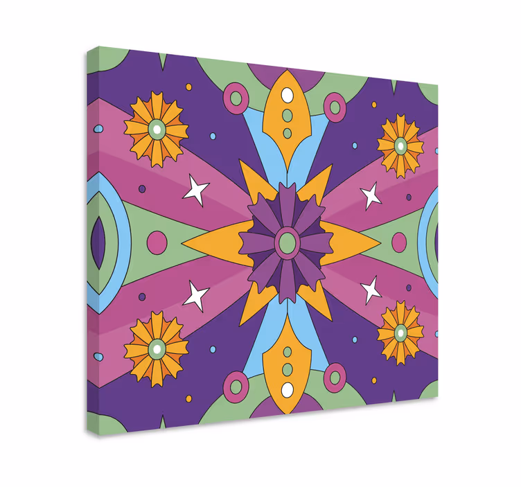Tablou abstract cu model geometric colorat - TenStickers