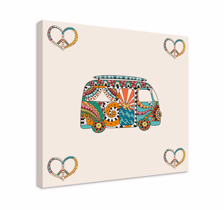 Tablou vintage model cu furgonete colorate - TenStickers