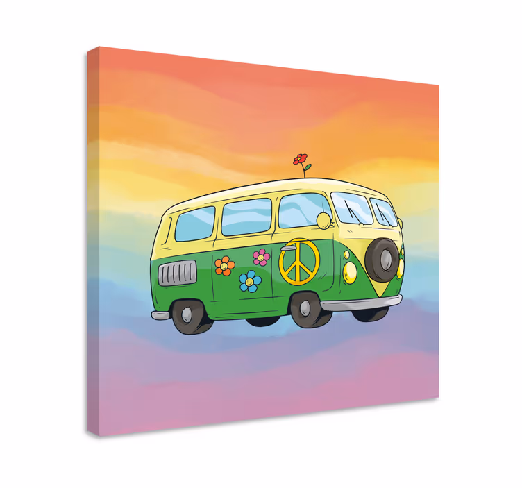 Tablou vintage dubă colorată pentru pace - TenStickers
