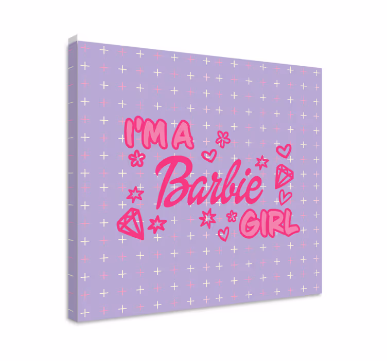 Sunt o pânză de citate pentru fată barbie - TenStickers