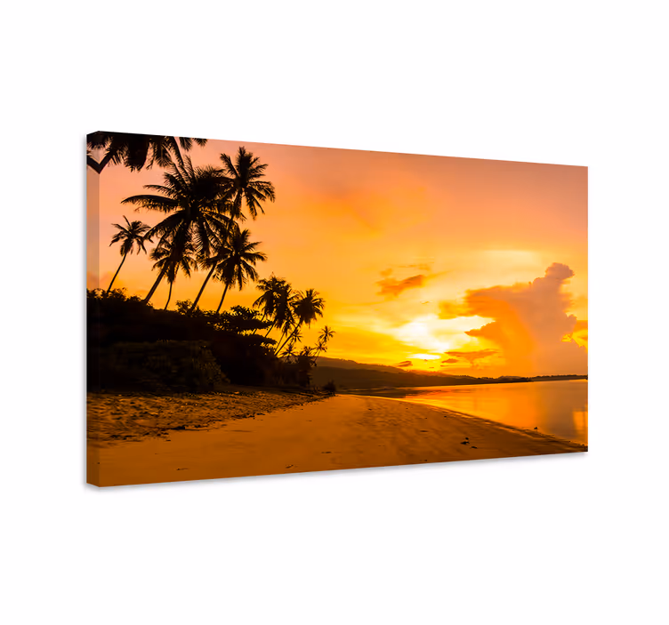 Pânză de peisaj culori apusului tropical - TenStickers