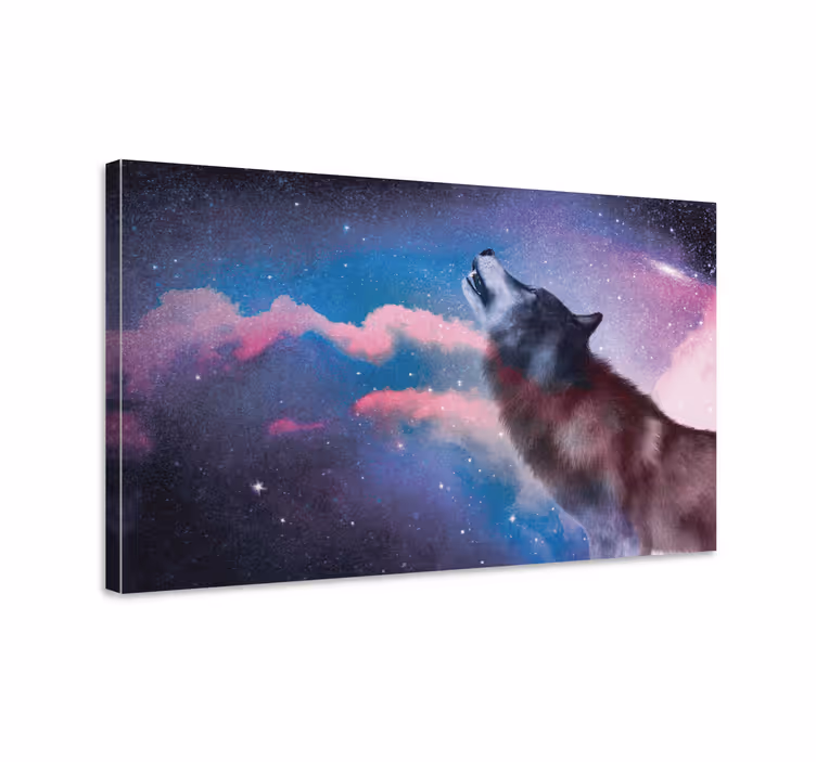 Tablou câini lup majestuos urlând - TenStickers