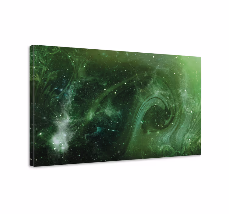 Tablou abstract vârtej verde cosmic - TenStickers