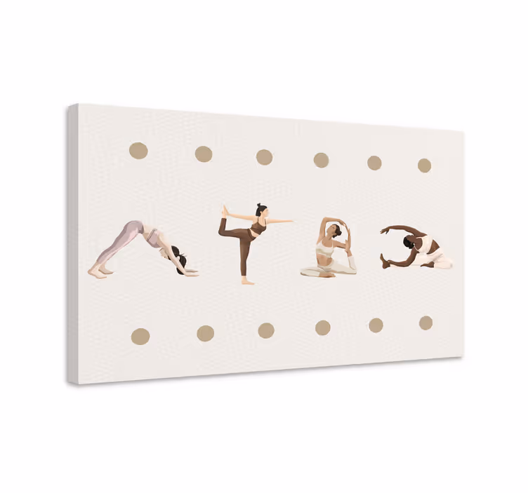 Tablou alte texte secvența pozițiilor de yoga - TenStickers