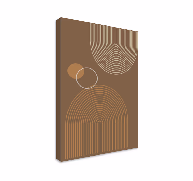 Tablou geometric cu modele de linii curbe - TenStickers