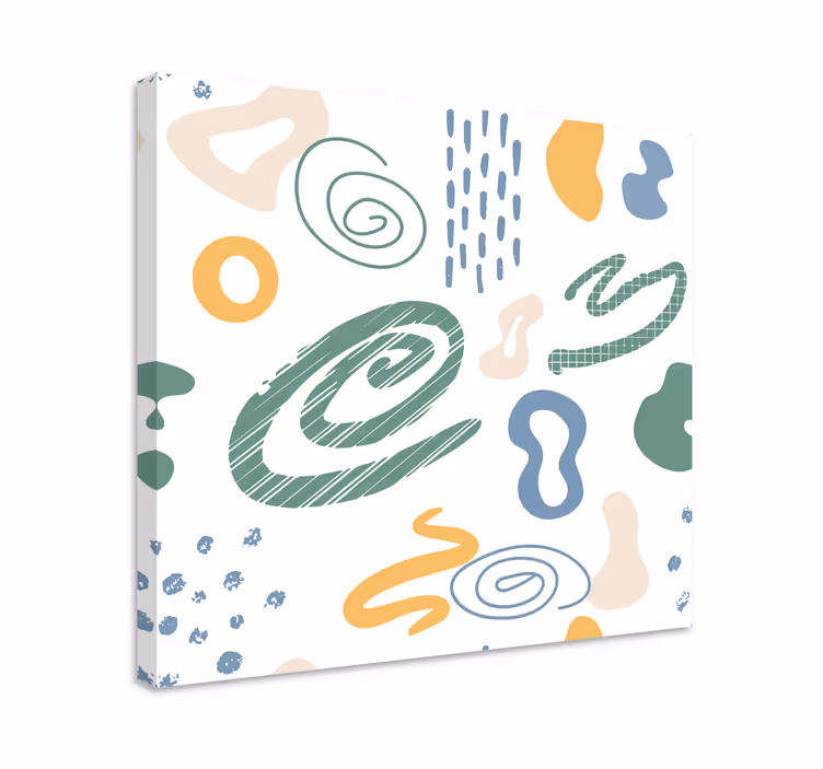 Tablou abstract forme dinamice și răsucite - TenStickers