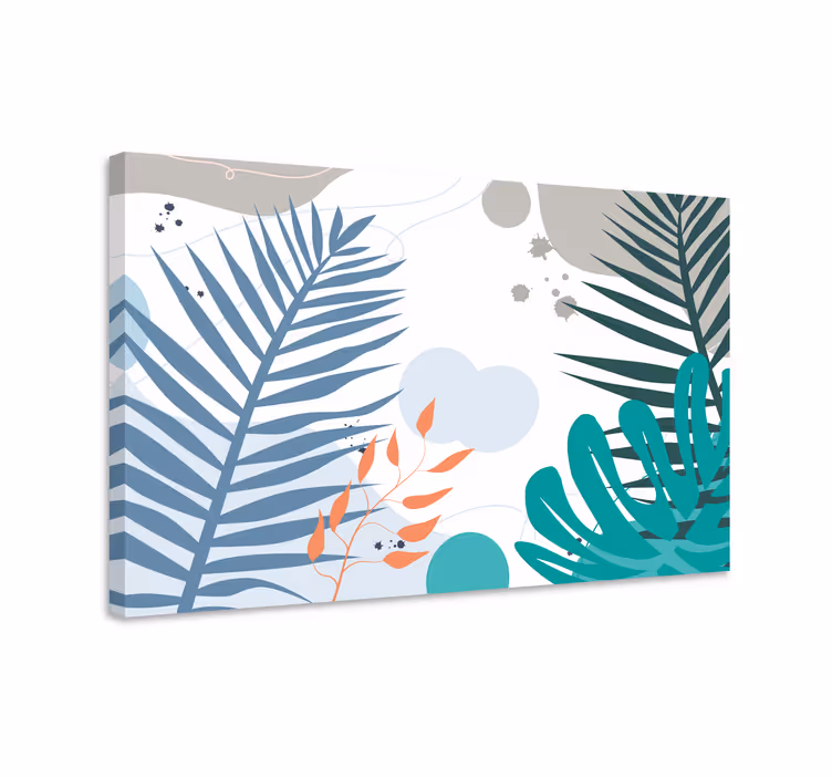 Tablou flori şi plante cu motive moderne de frunze - TenStickers