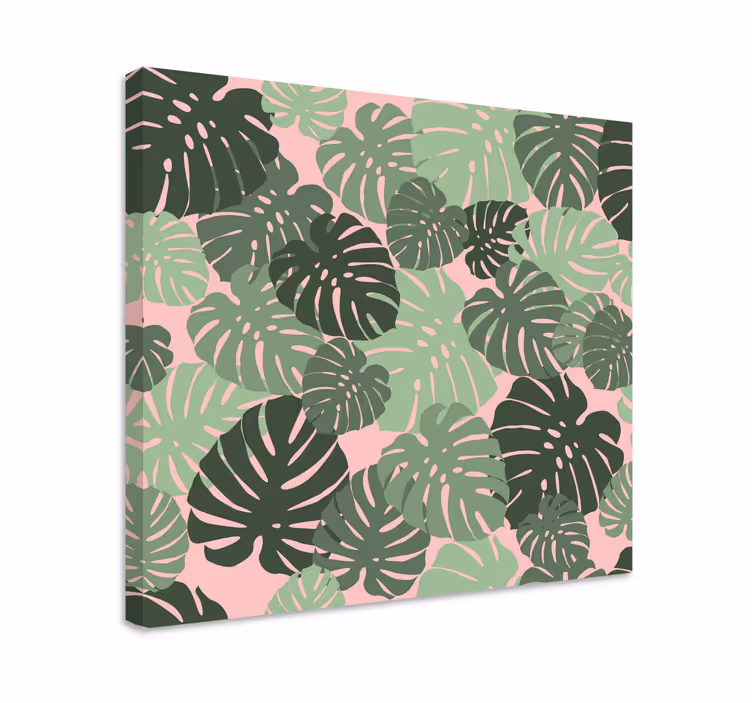 Tablou flori şi plante cu motive de frunze tropicale - TenStickers
