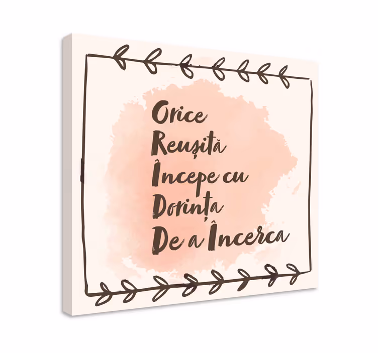 Calea spre succes pânză citată motivațională - TenStickers