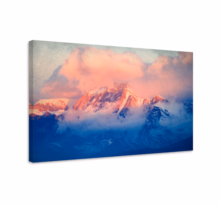 Tablou peisaje apus peste vârfuri montane - TenStickers