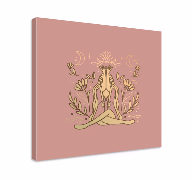 Tablou zen poziție florală meditațională - TenStickers