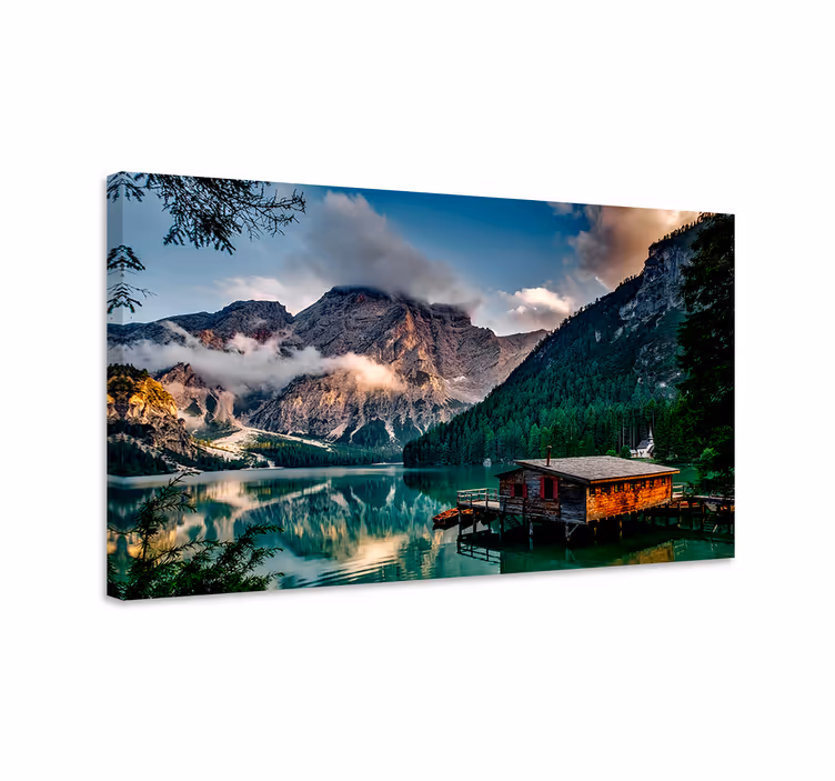 Tablou peisaje vedere lac montan - TenStickers