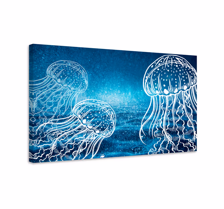 Tablou marinar viața oceanică a meduzelor - TenStickers